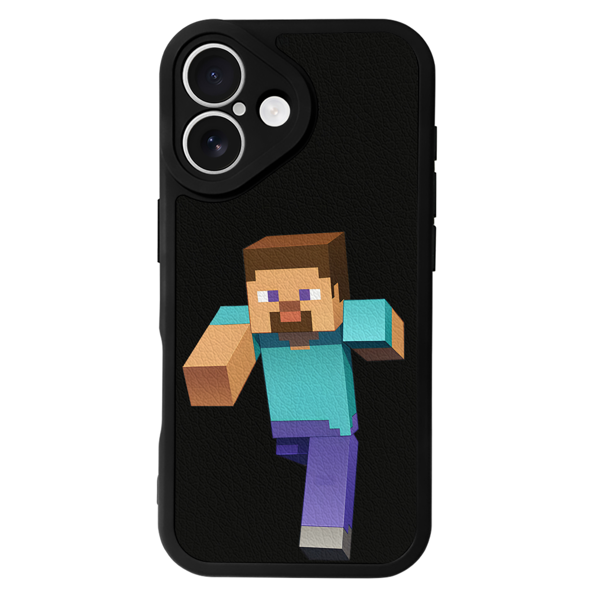 （画像用） マインクラフト ブロックの世界 Minecraft MC Block world 【iPhone 16シリーズ対応】シリコンスマホケース（レザー調） 材質：シリコン